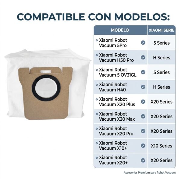 Bolsa-para-aspiradora-h50-5-pro-x20-pro Bolsa Para Polvo Aspiradora Xiaomi / Dreame
